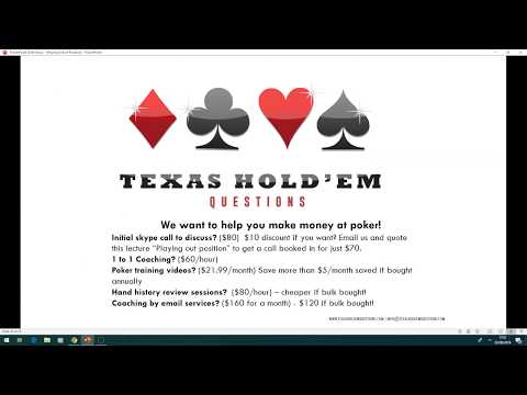 How to play texas holdem poker